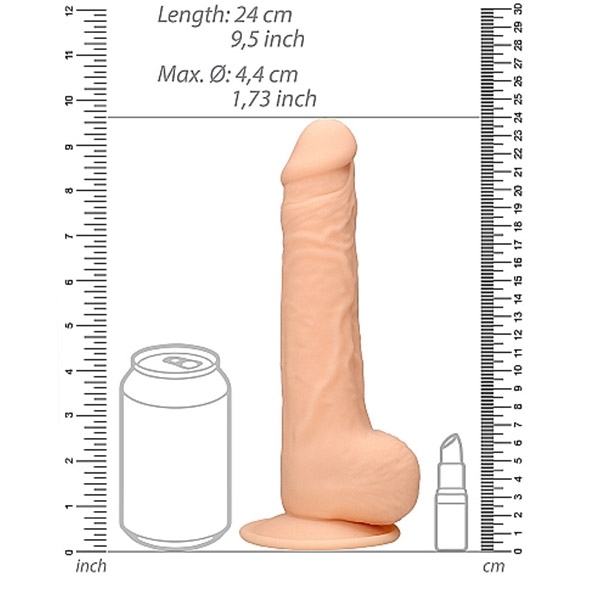 Realistic Dildo With Balls - Cream | 9 Inches