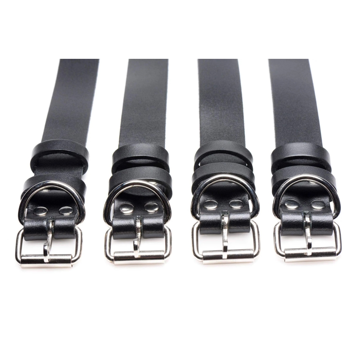 Leather Locking Bondage Straps | 4 Pack of Adjustable Restraints