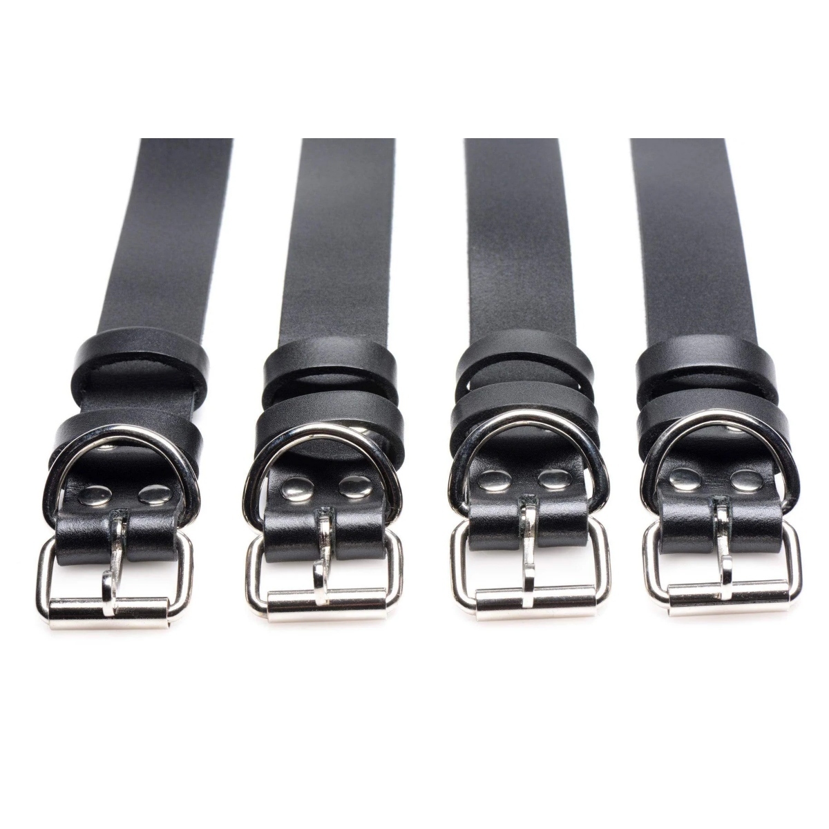 Leather Locking Bondage Straps | 4 Pack of Adjustable Restraints