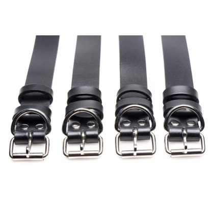 Leather Locking Bondage Straps | 4 Pack of Adjustable Restraints