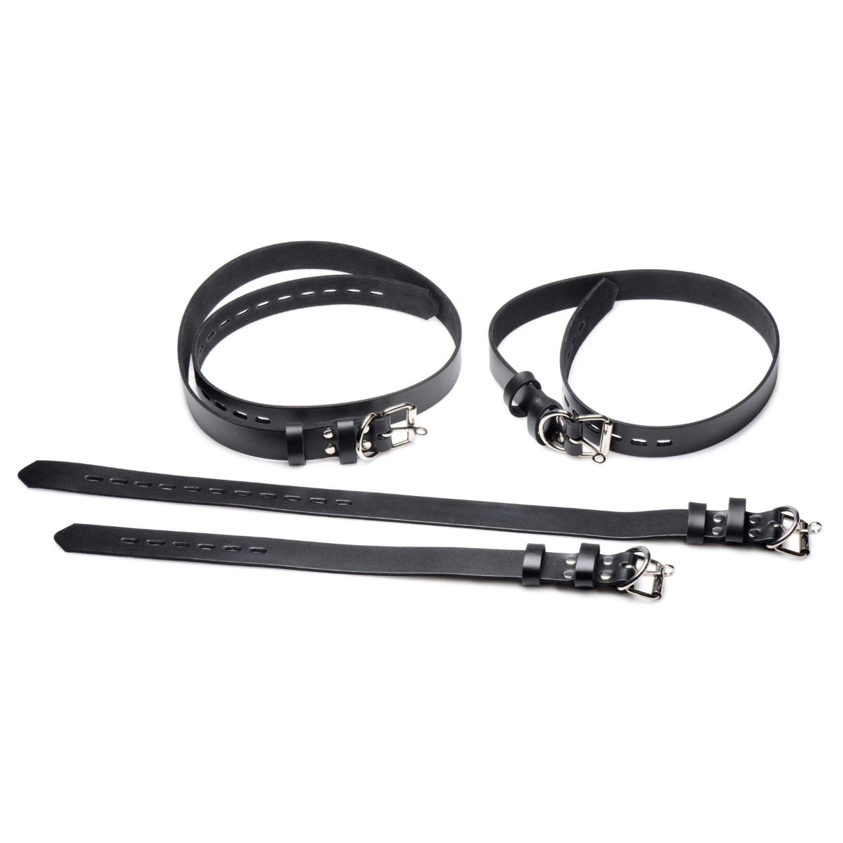 Leather Locking Bondage Straps | 4 Pack of Adjustable Restraints