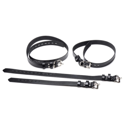 Leather Locking Bondage Straps | 4 Pack of Adjustable Restraints