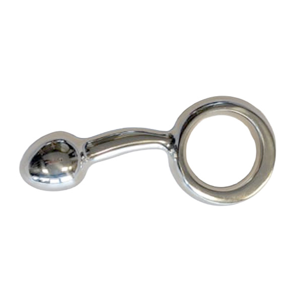 UberKinky Titus Curved Prostate & G-Spot Plug with Finger Ring | Stainless Steel