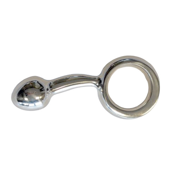 UberKinky Titus Curved Prostate & G-Spot Plug with Finger Ring | Stainless Steel