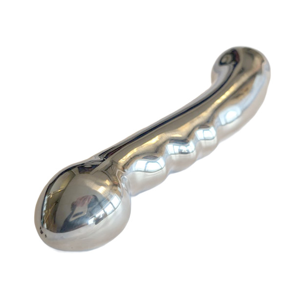 UberKinky Titus 11 inch Ribbed G-Spot & Prostate Wand | Stainless Steel