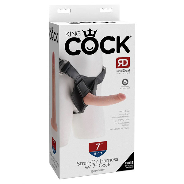 King Cock Strap on Harness with 7in Cock