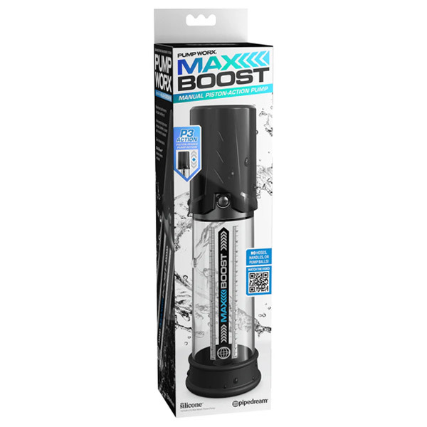 Pump Worx Max Boost Penis Pump| Black/Clear