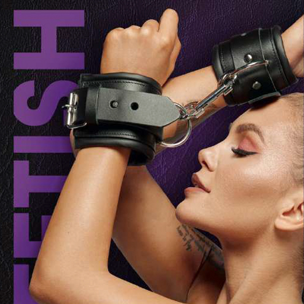 Leather Padded Wrist Cuffs with Trigger Hook 