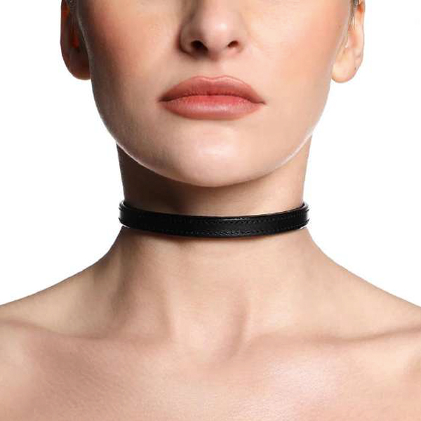 Adjustable Slim Leather Collar