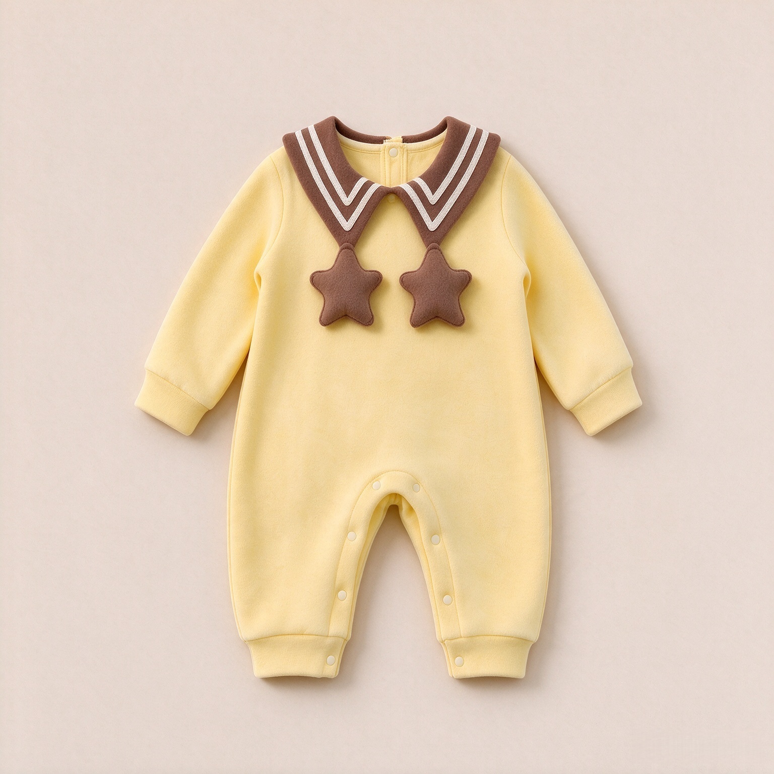 Baby Color Block Collar Romper