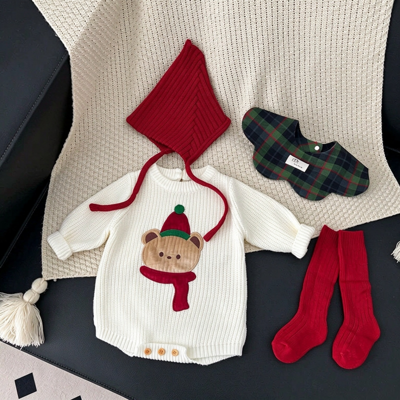 Baby Christmas Bear Sweater Bodysuit