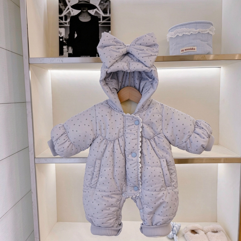 Baby Girl Hooded Warm Romper