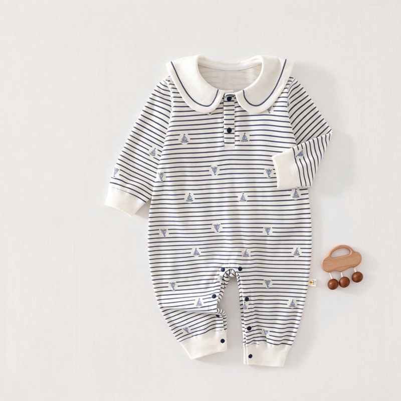 Baby Sailor Collar Long Sleeve Romper