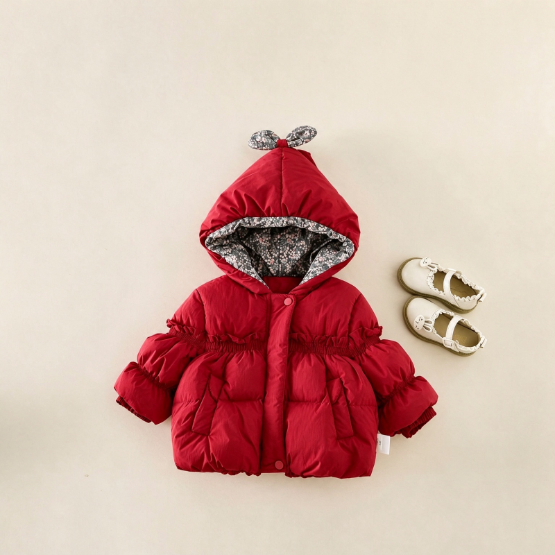 Baby Girl Hooded Padded Princess Coat