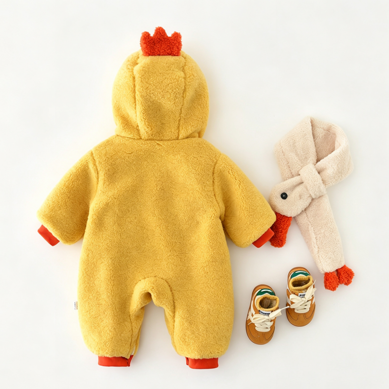 Baby Unisex Chick Hooded Romper