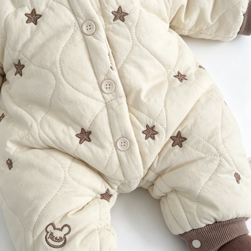 Baby Unisex Star Bear Warm Romper