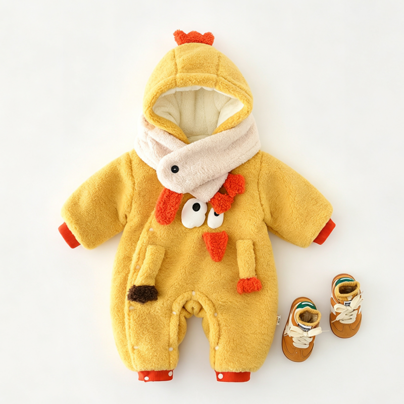 Baby Unisex Chick Hooded Romper