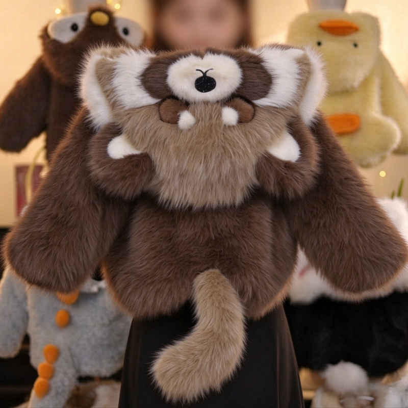 Kids Raccoon Plush Hooded Coat