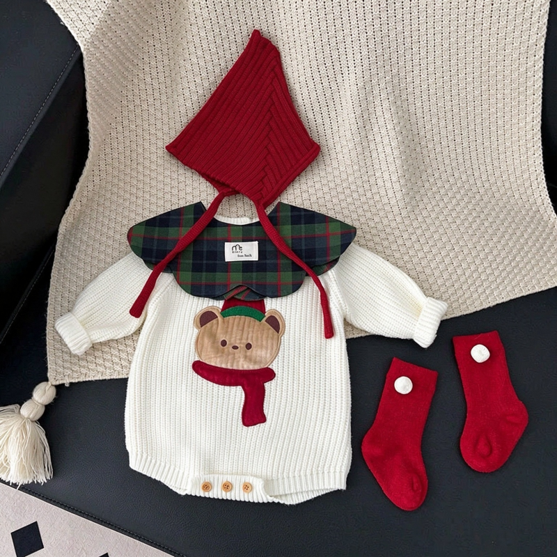 Baby Christmas Bear Sweater Bodysuit