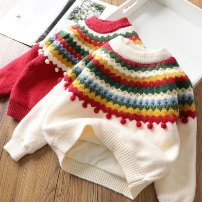 Baby Christmas Vintage Jacquard Knit Sweater