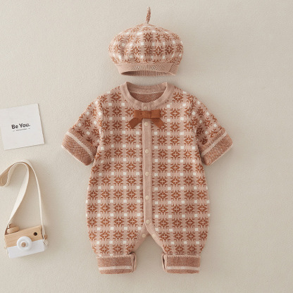Baby Hooded Knit Sweater Romper
