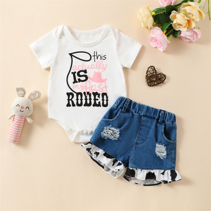 2pcs BabyGirl Pink Hat Bodysuit with Pant Set