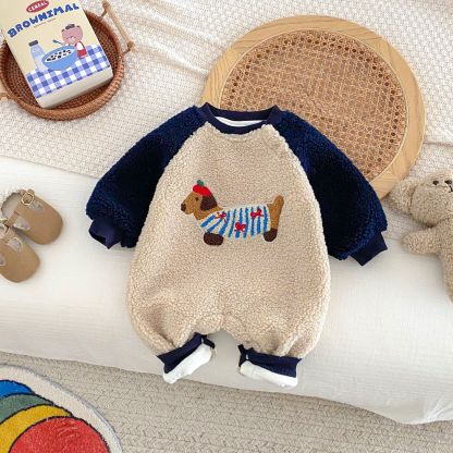 Baby Cute Puppy Pellet Plush Romper