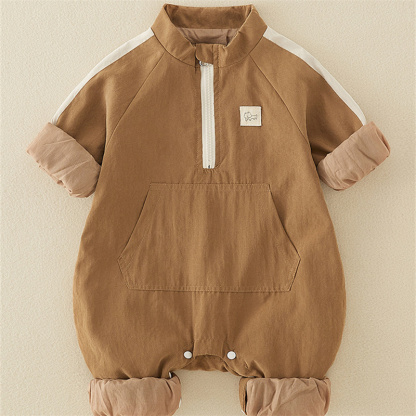 Baby Cute Casual large pockets Long Sleeve Romper