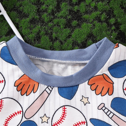 2pcs Baby Boy Cute Baseball T-shirt with Pant Set