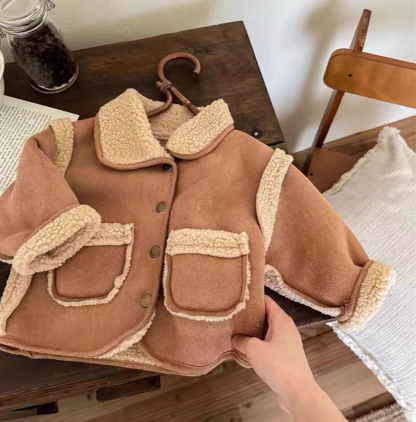 Baby Boy/Girl Padded Warm Plush Pockets Jacket Top