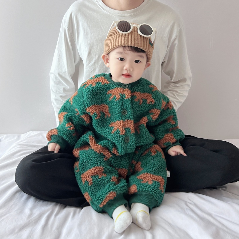Baby Boy/Girl Cute Animal Lambswool Thickened Romper