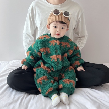 Baby Boy/Girl Cute Animal Lambswool Thickened Romper