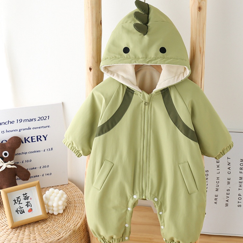 Baby Boy Cute Dinosaur Hooded Punching Jacket Romper