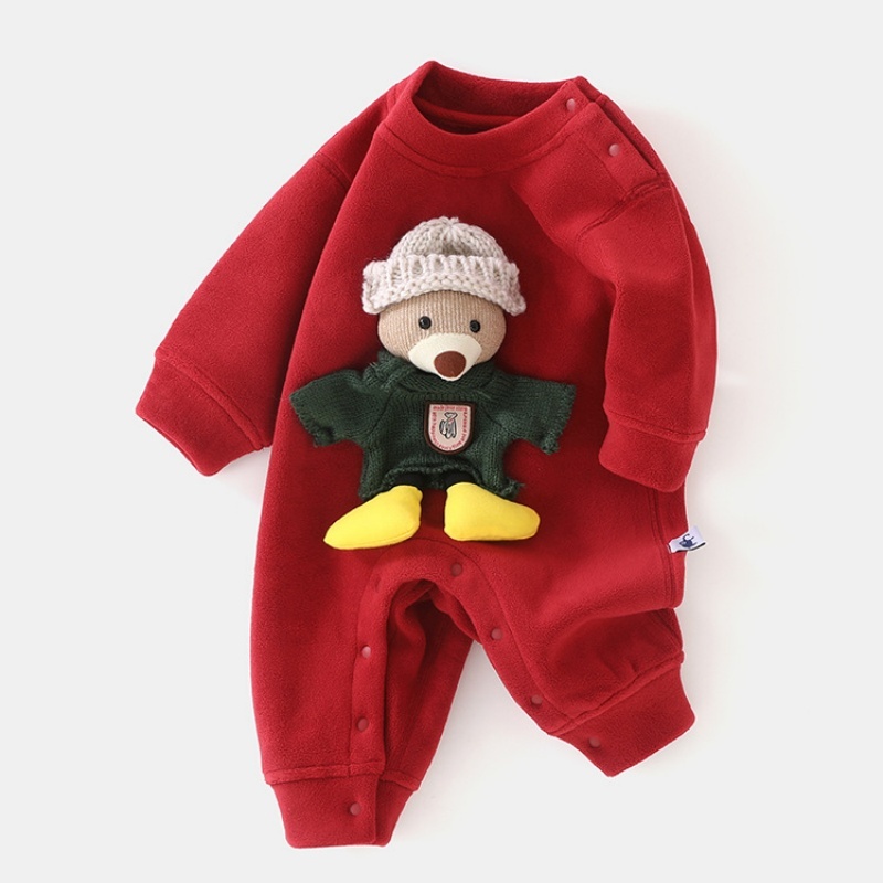Baby Cute Padded 3D Bear Long Sleeve Romper