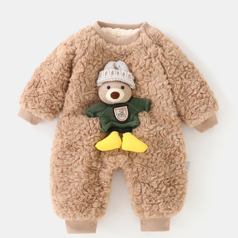 Baby Cute Bear Plush Thickened Romper