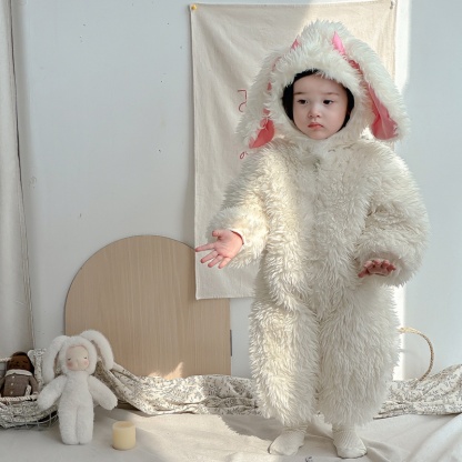 Baby Girl Cute LCute Bunny Fluffy With Hat Romper