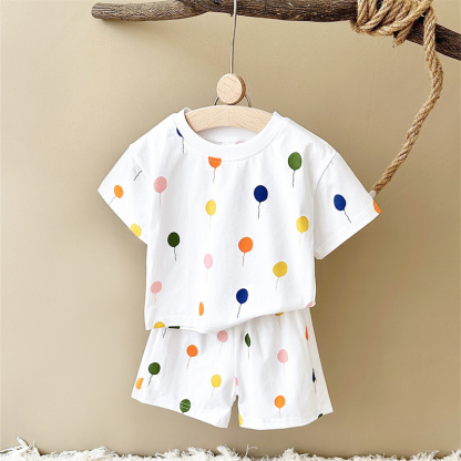 2pcs BabyBoy Colourful Balloons T-shirt with Pant Set