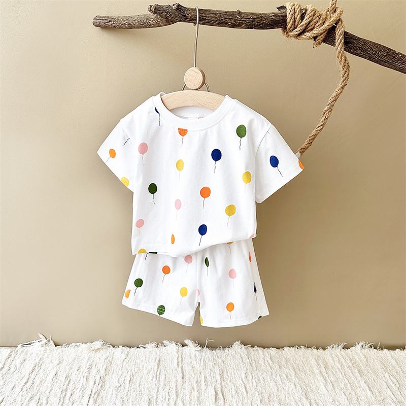 2pcs BabyBoy Colourful Balloons T-shirt with Pant Set