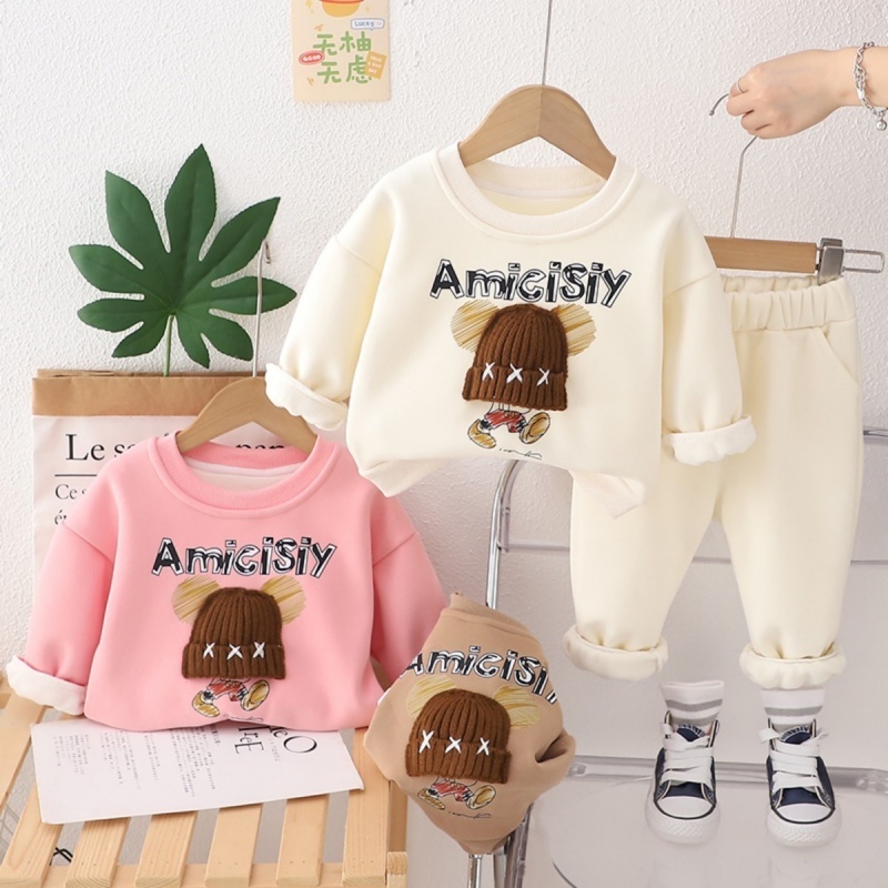 2pcs Baby Boy/Girl Thickened and Padded Cute Hat With Mouse Pattern Set