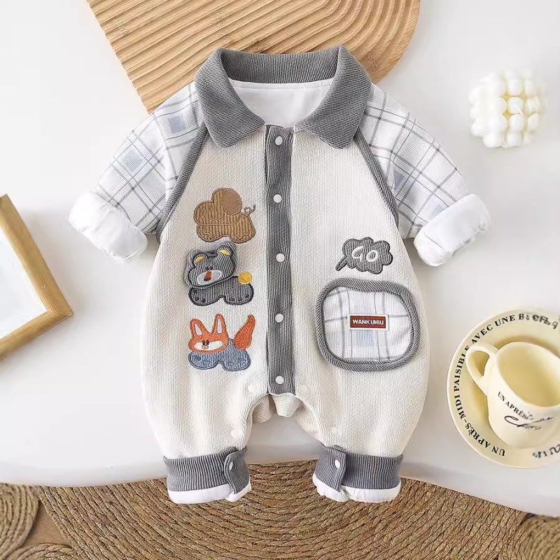 Baby Girl Cute Fluffy Rabbit Padded Fleece Double Layer Long Sleeve Ro