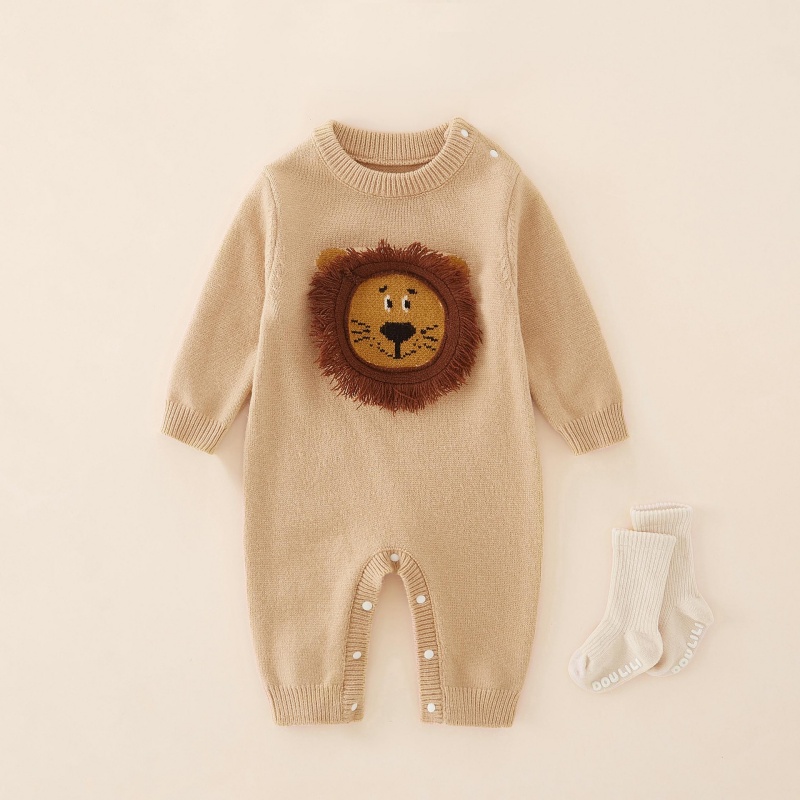 Baby Boy Knitwear Super Cute Little Lion Romper