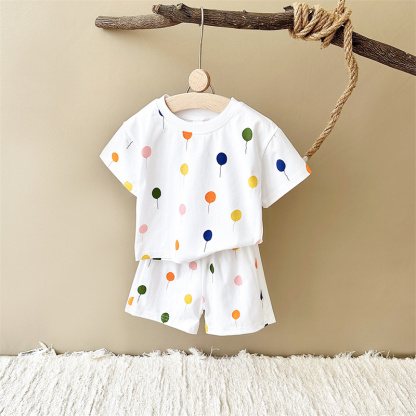 2pcs BabyBoy Colourful Balloons T-shirt with Pant Set