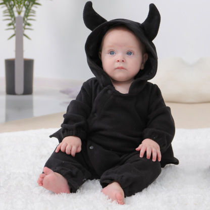 Baby Halloween Bat Hooded Imp Look Romper
