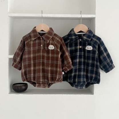 Baby Boy Plaid Long Sleeve Bodysuit 