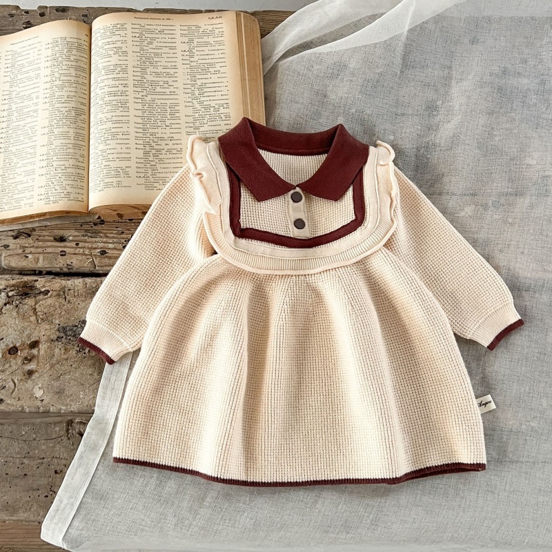 Baby Girl Cute Doll Neck Sweater Dress