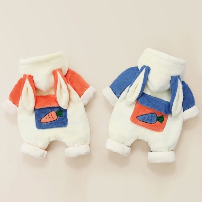 Baby Girl Thickened Carrot Rabbit Ears Romper 