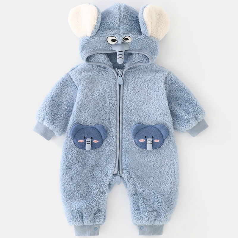 Baby Boy Padded and Thickened Cute Elephant Romper
