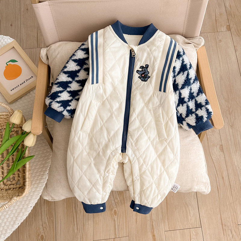Baby Boy Thickened Padded Cute Puppy Romper