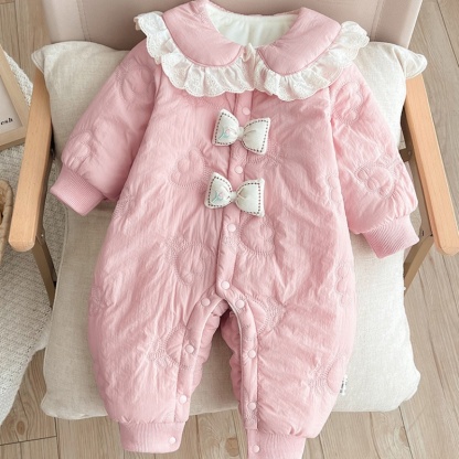 Baby Girl Princess Style Super Cute Butterfly Thickening Romper