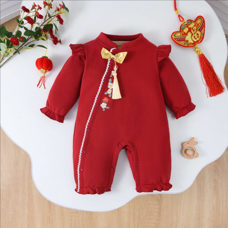 Baby Girl Chinese Style Embroidery Romper